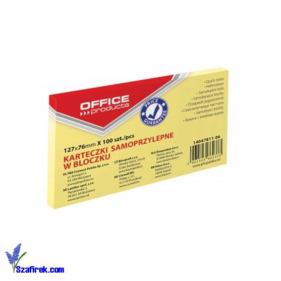 BLOCZEK SAMOPRZYLEPNY OFFICE PRODUCT 127x76 100 k 