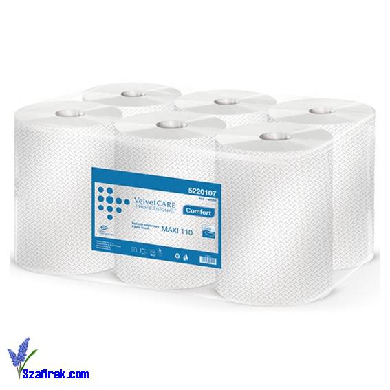 RĘCZNIK W ROLI MAXI, VELVET, BIAŁY, 6 ROLEK