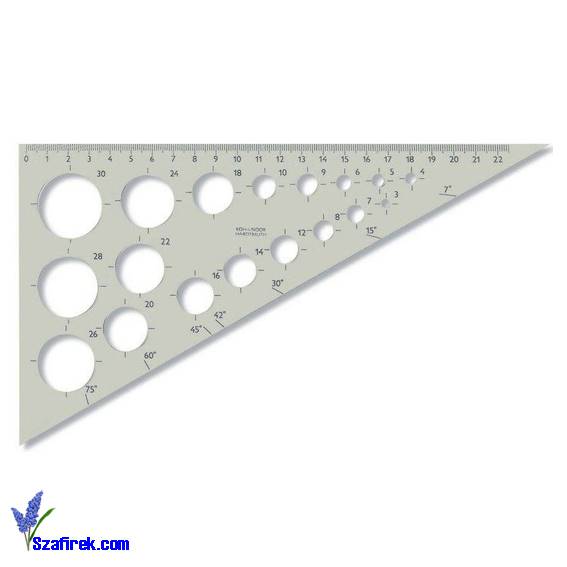EKIERKA 22 CM KOH-I-NOOR, z szablonami kołowymi