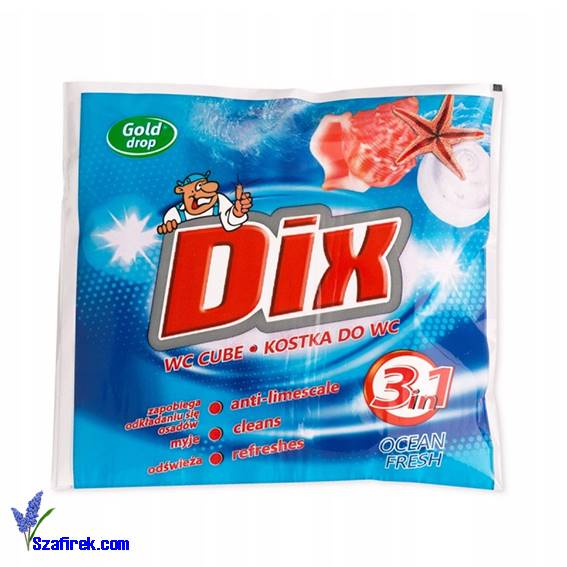 KOSTKA DO WC Z KOSZYCZKIEM DIX, zapach morski