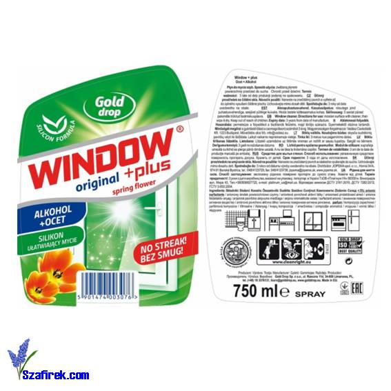 PŁYN DO SZYB I LUSTER WINDOW PLUS 750ML ocet zapas