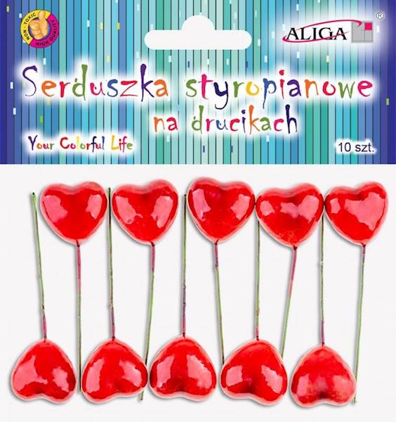 Serca na piku - na patyku różne rodzaje 1 op.