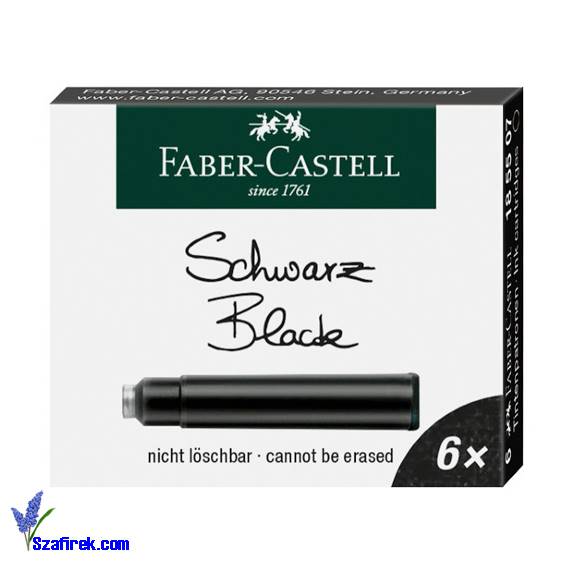 NABOJE KRÓTKIE CZARNE FABER-CASTELL, 6 SZTUK