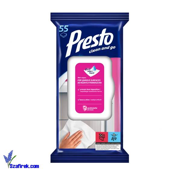 ŚCIERECZKI CZYSZCZĄCE PRESTO różne powie., 55 szt.