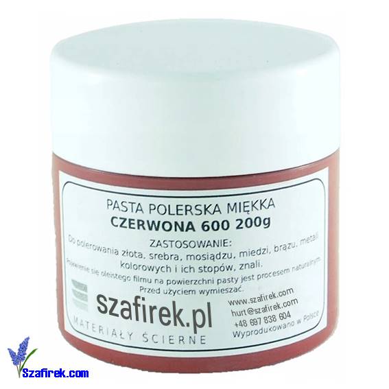 PASTA POLERSKA CZERWONA 600 MIĘKKA 200G