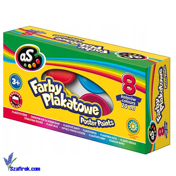 Farby plakatowe AS 8 kolorów 20ml