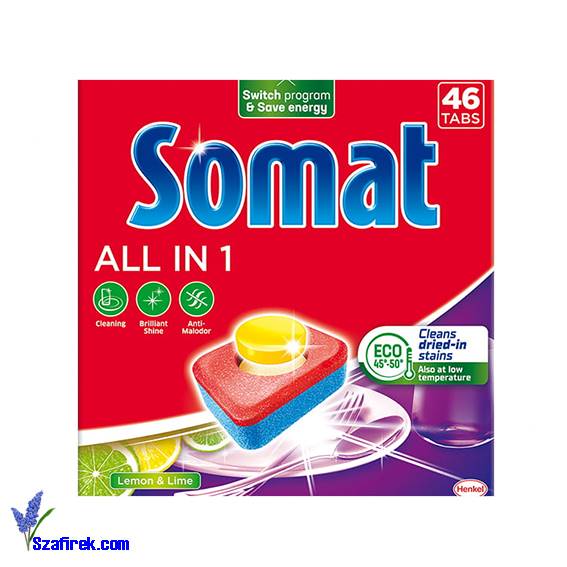 TABLETKI DO ZMYWARKI SOMAT All in One Lemon 46 szt