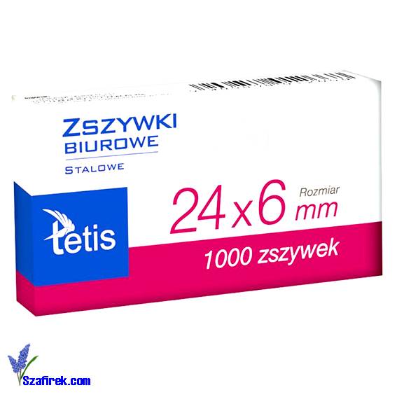 Zszywki biurowe Tetis GZ101-A 24x6mm 1000 szt.