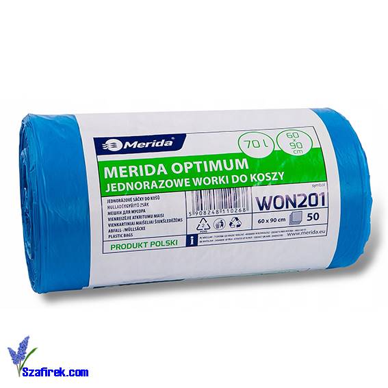 WORKI NA ŚMIECI 70L LDPE 50 szt./rolka, niebieskie