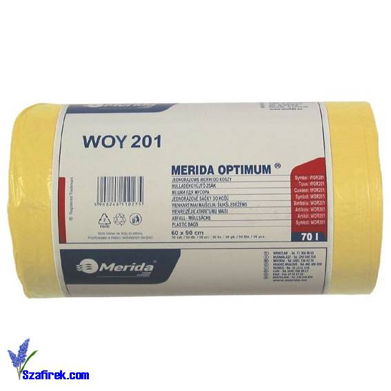 WORKI NA ŚMIECI 70L LDPE 50 szt./rolka, żółte