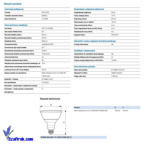 Philips 60W E27 A60 (ciepła biel) 2 szt.1288406