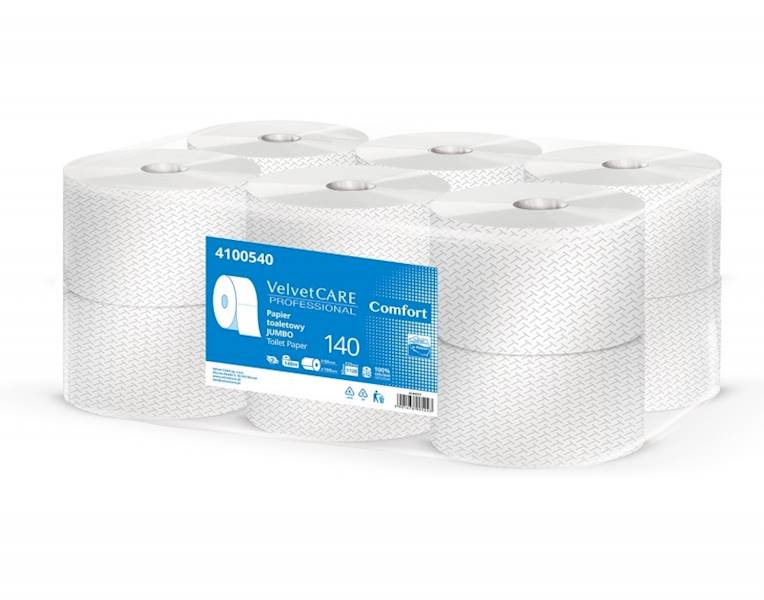 PAPIER TOAL. VELVET CELULOZA JUMBO 140m 2W BIAŁY
