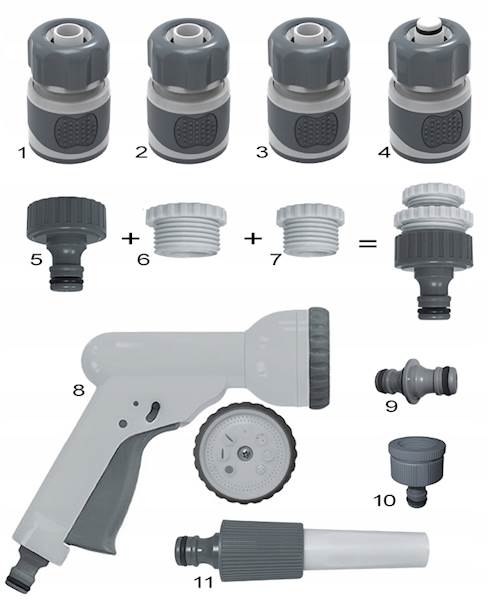 WĄŻ GRAPHITE 1/2 30M WÓZEK ALU ZESTAW