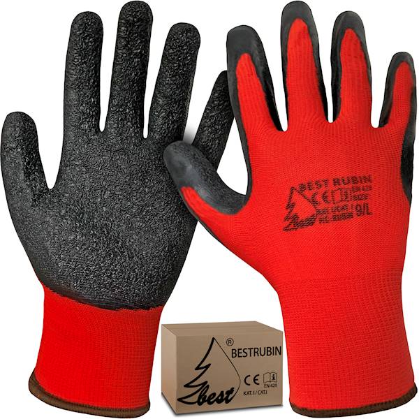 RĘKAWICE OCHRONNE BEST RUBIN LATEKS ROZ.6/XS