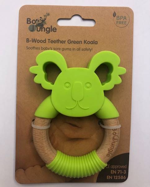 B-Gryzak drewniano-silikonowy Animals Green Koala