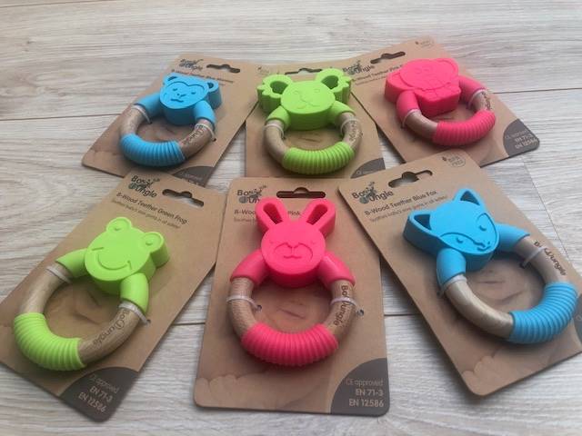B-Gryzak drewniano-silikonowy Animals Elephant Pin