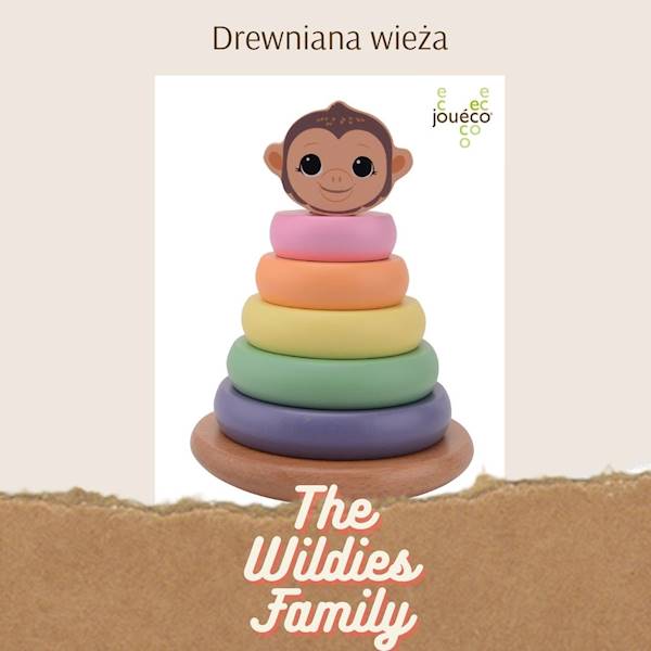 Drewniana wieża małpka The Wildies Family 