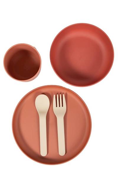 B-Zestaw naczyń 5 elem. BIOplastik CPLA terracotta