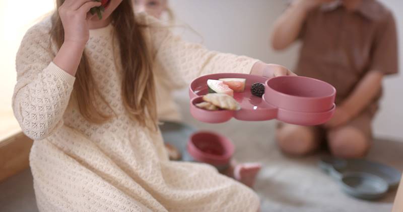 TINY BIObased Miska dla dzieci 2 szt Mocca/Olive