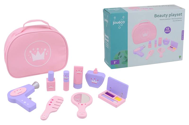 Drewniany zestaw Beauty do makijażu i kosmetyczka 