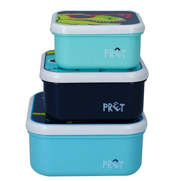 Snack box śniadaniówka 3w1 PRET Dino T-Rex Blue