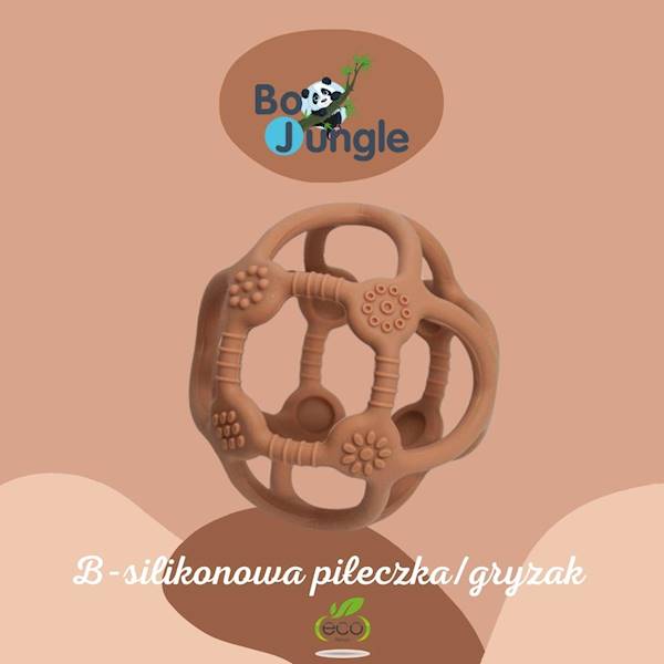 B-Silikonowa piłeczka gryzak terracota 