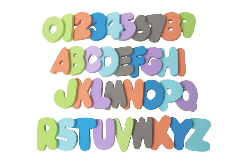 B-Piankowe literki cyferki do kąpieli zestaw 36szt