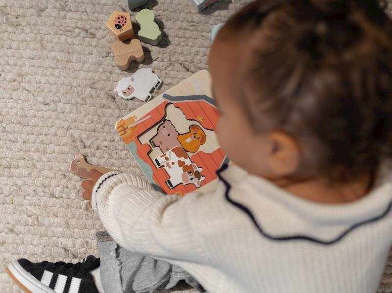 Drewniane puzzle warstwowe FARMA Joueco