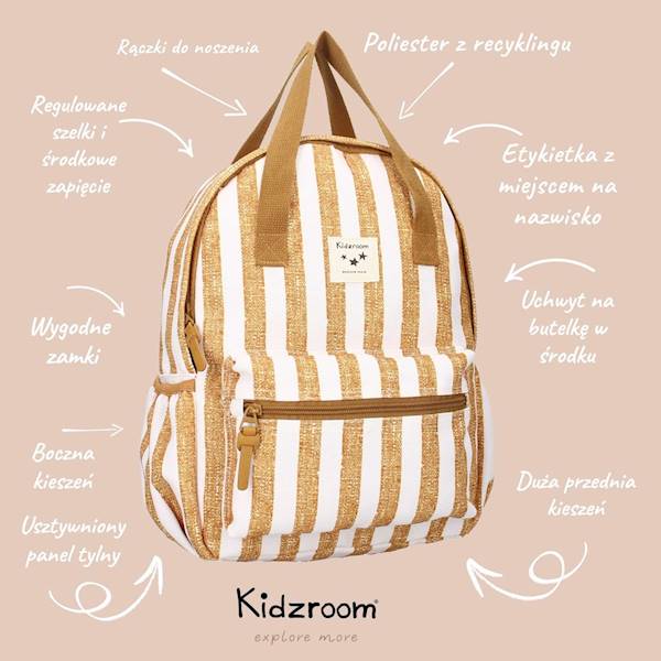 Plecak dla dzieci L Stripe Frenzy Brown KIDZROOM