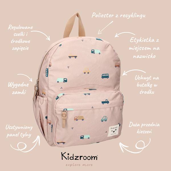 Plecak dla dzieci L Sweet Cars brown KIDZROOM 