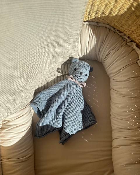 Przytulanka chusteczka Miś Teddy misty blue Vanil