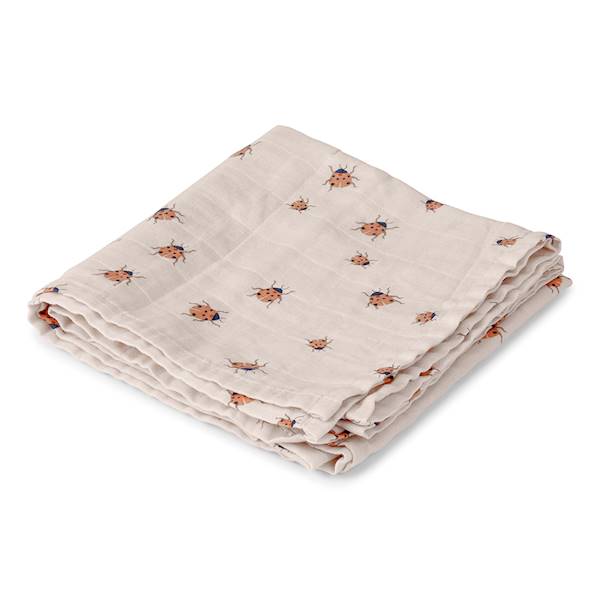 Kocyk muślinowy Swaddle Ladybug 100x100 cm