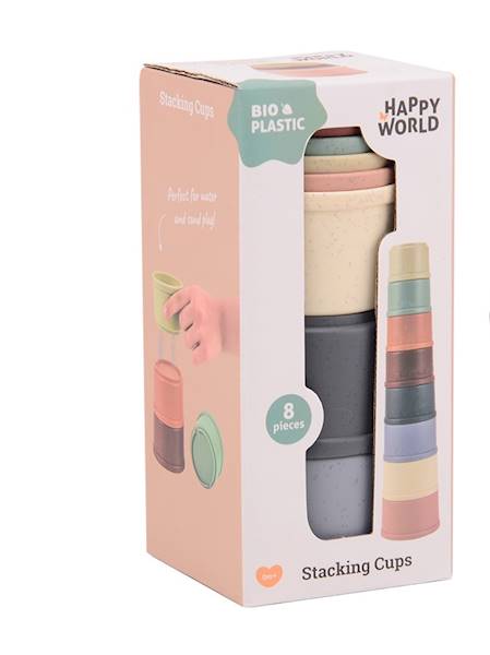 Wieża z kubków 8 elem. BIOplastik Happy World 0 m+