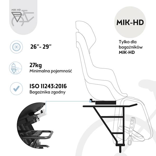 Fotelik row.Bobike GO bagażnik MIK HD Mint Marshm
