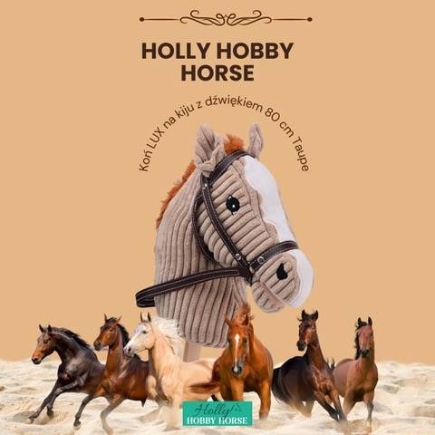 Holly Hobby Horse koń LUX na kiju dźwięk 80cmTaupe