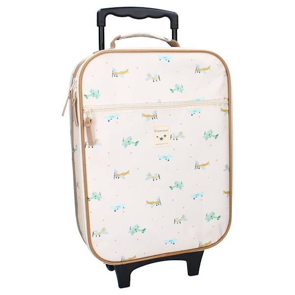 Walizka dla dzieci KIDZROOM Small Aeroplane Beige 