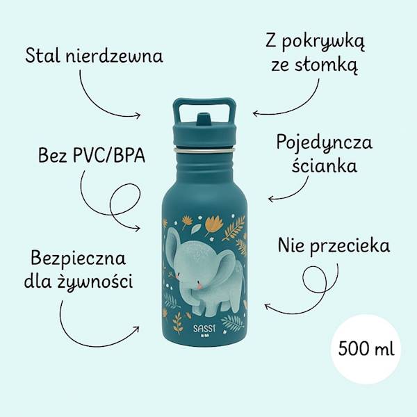 Butelka na wodę bidon 500 ml Słonik SASSI 