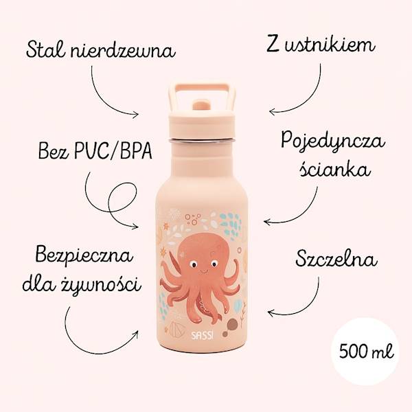 Butelka na wodę bidon 500 ml Ośmiornica SASSI 