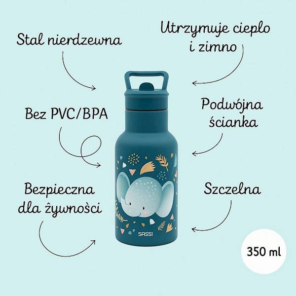 Butelka termiczna 350 ml Słonik SASSI 