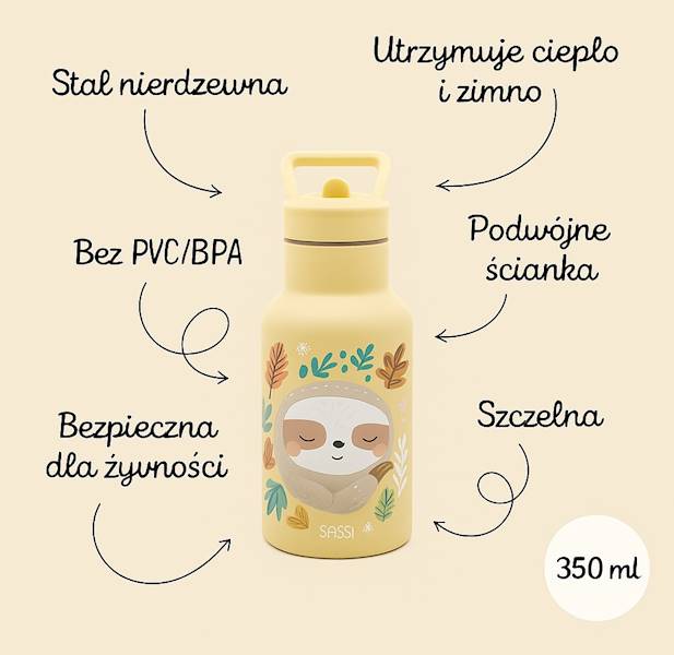 Butelka termiczna 350 ml Leniwiec SASSI 