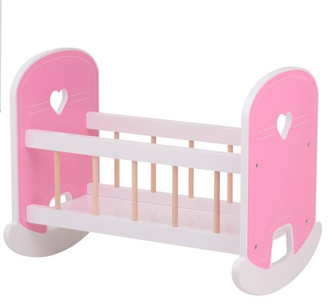 Drewniana kołyska Baby Rose dla lalek 35-45 cm 