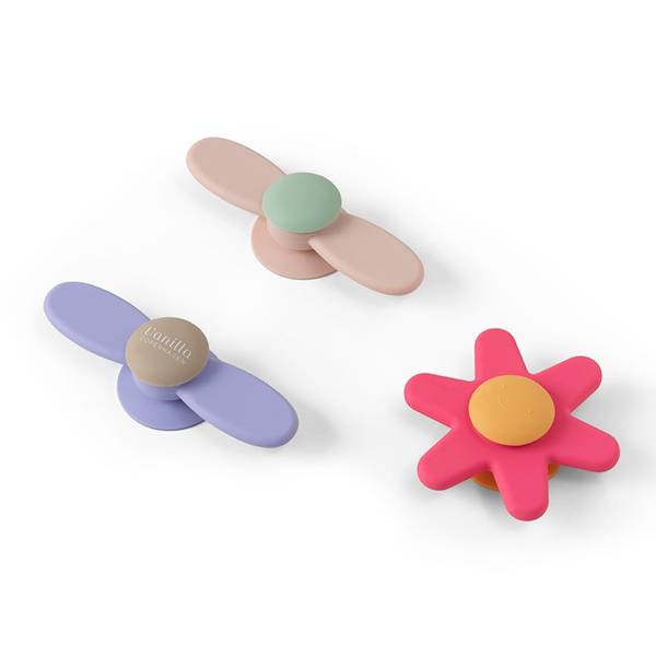 Silikonowe spinnery z przyssawką 3 szt pink 0+ 