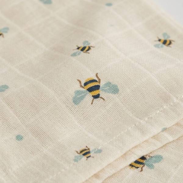 Kocyk pieluszka muślinowa Swaddle Honeybee 100x100