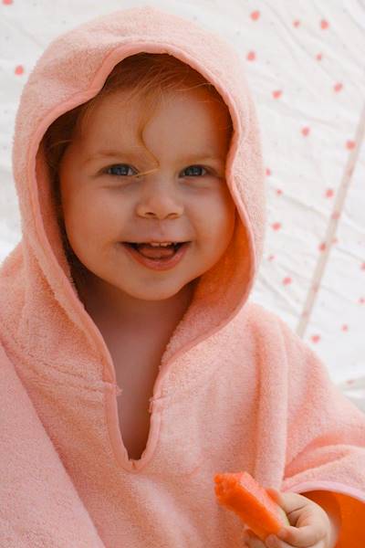 Ponczo kąpielowe, okrycie z kapturem English Rose