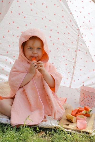 Ponczo kąpielowe, okrycie z kapturem English Rose