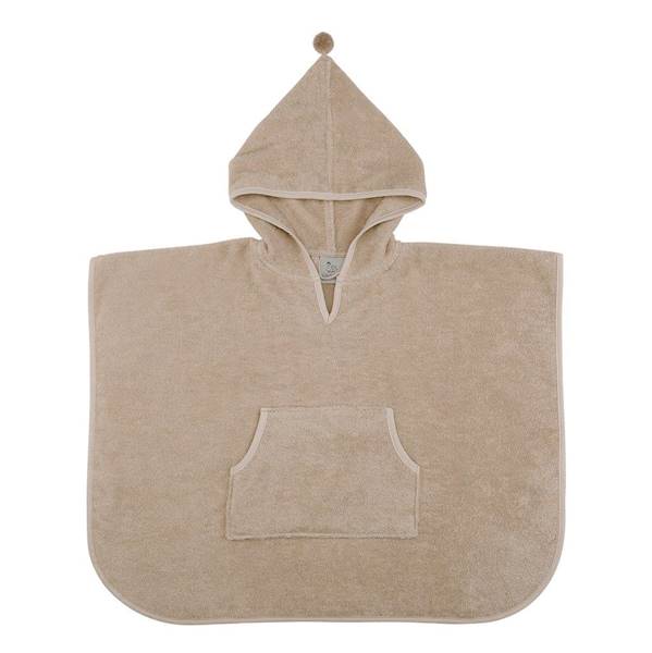 Ponczo kąpielowe, okrycie z kapturem Oak Beige  