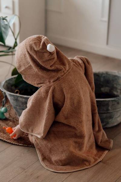 Ponczo kąpielowe, okrycie z kapturem Oak Beige  