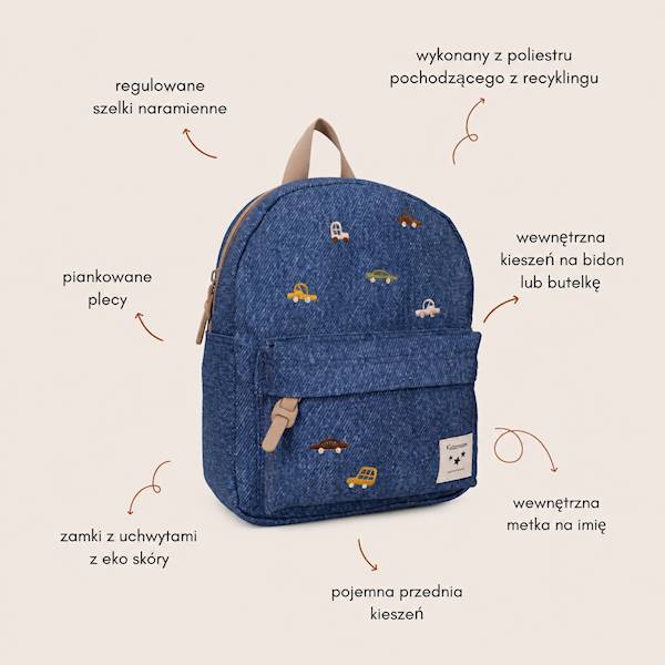 Plecak dla dzieci Cars blue jeans KIDZROOM 