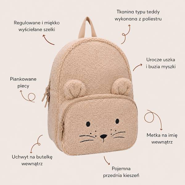 Plecak dla dzieci Comfort Friends Mouse beige 