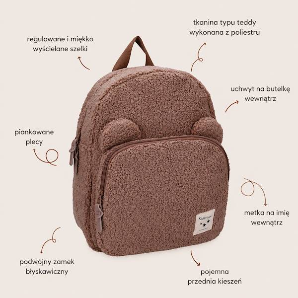 Plecak dla dzieci Beary Excited Brown KIDZROOM